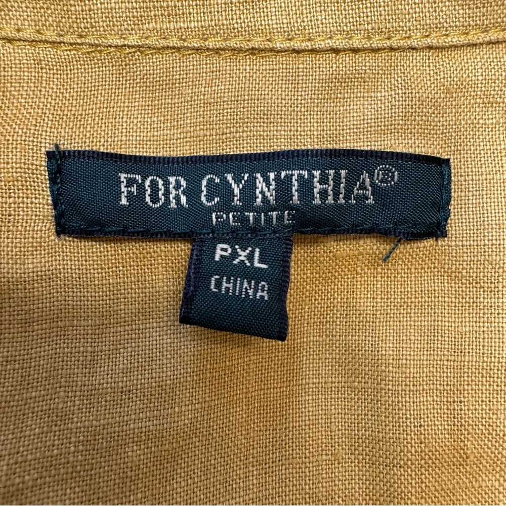 For Cynthia 100% Linen Boxy Button Up Shirt Women XL Petite Relaxed Fit Travel - Picture 9 of 11